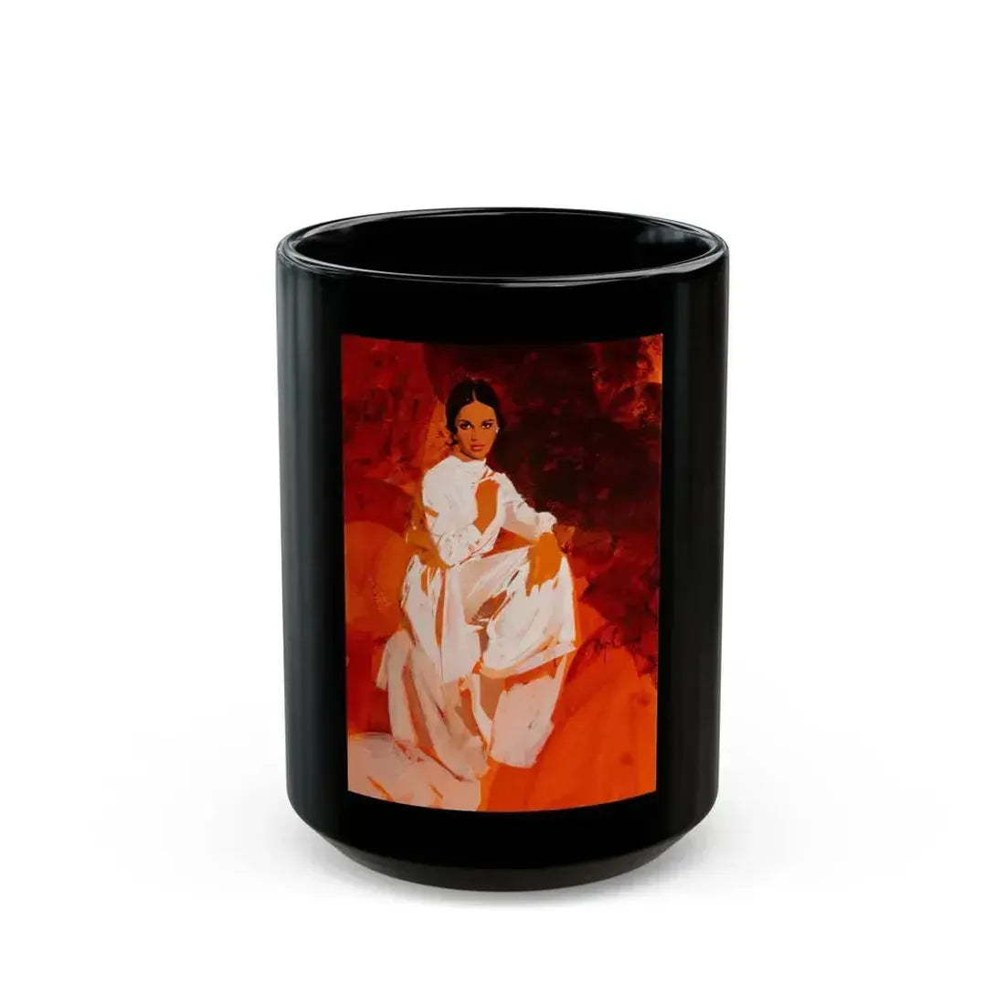 Elegant Woman - Black Coffee Mug 15oz - Go Mug Yourself