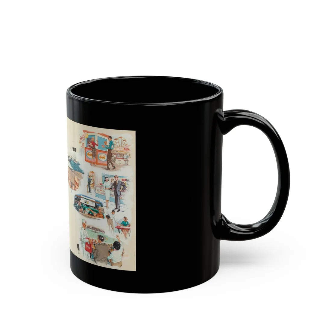 Eleven Vignettes, Coca-Cola advertisements, 1966 - Black Coffee Mug - Go Mug Yourself