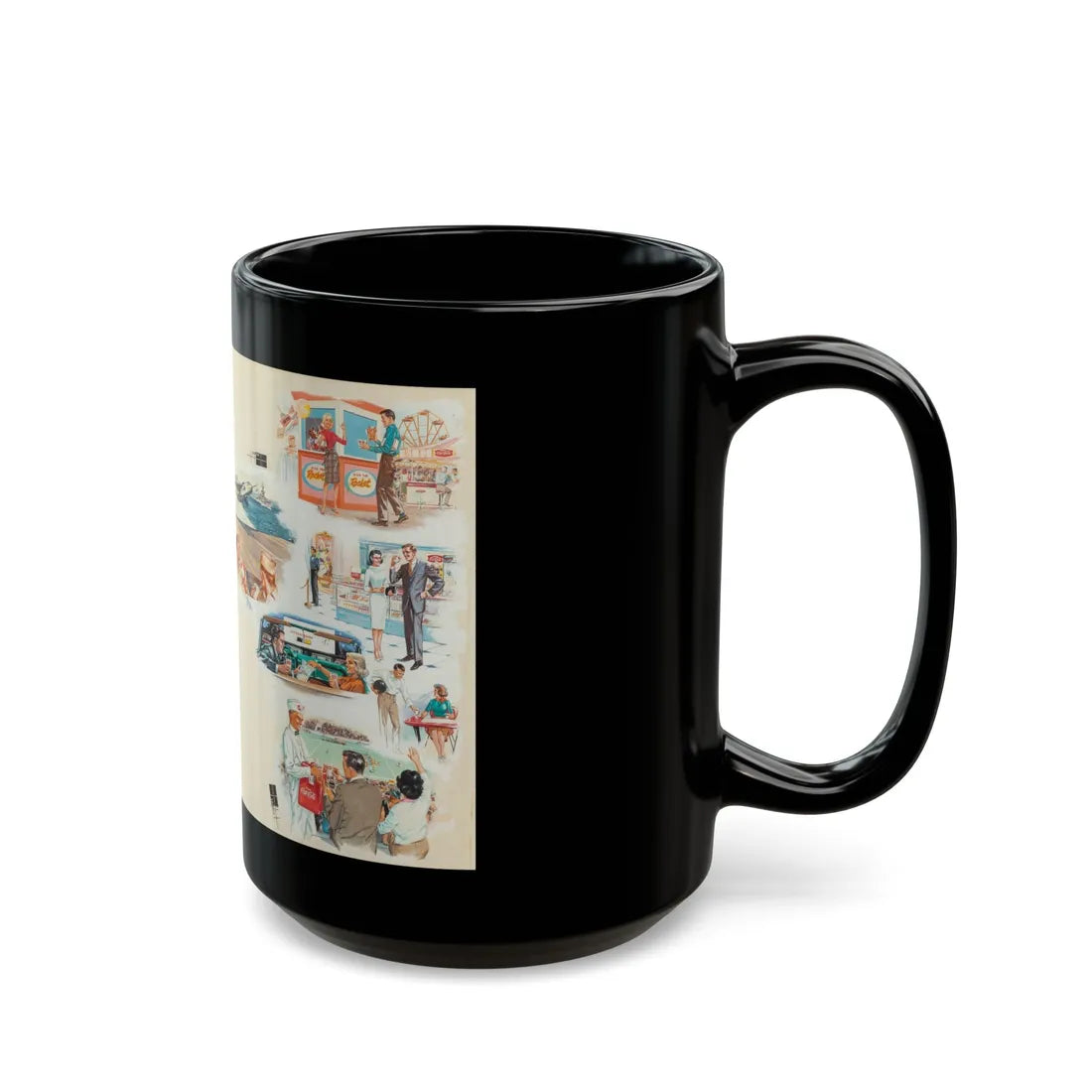 Eleven Vignettes, Coca-Cola advertisements, 1966 - Black Coffee Mug - Go Mug Yourself