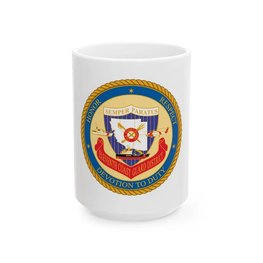 ELEVENTH COAST GUARD DISTRICT (U.S. Coast Guard) White Coffee Mug-15oz-Go Mug Yourself