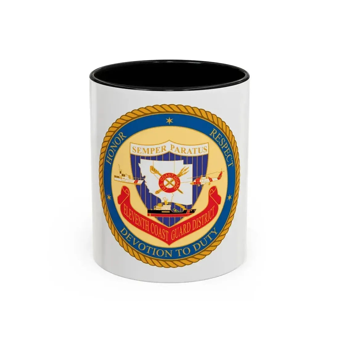 ELEVENTH COAST GUARD DISTRICT (U.S. Coast Guard) Accent Coffee Mug 11oz Black - Go Mug Yourself