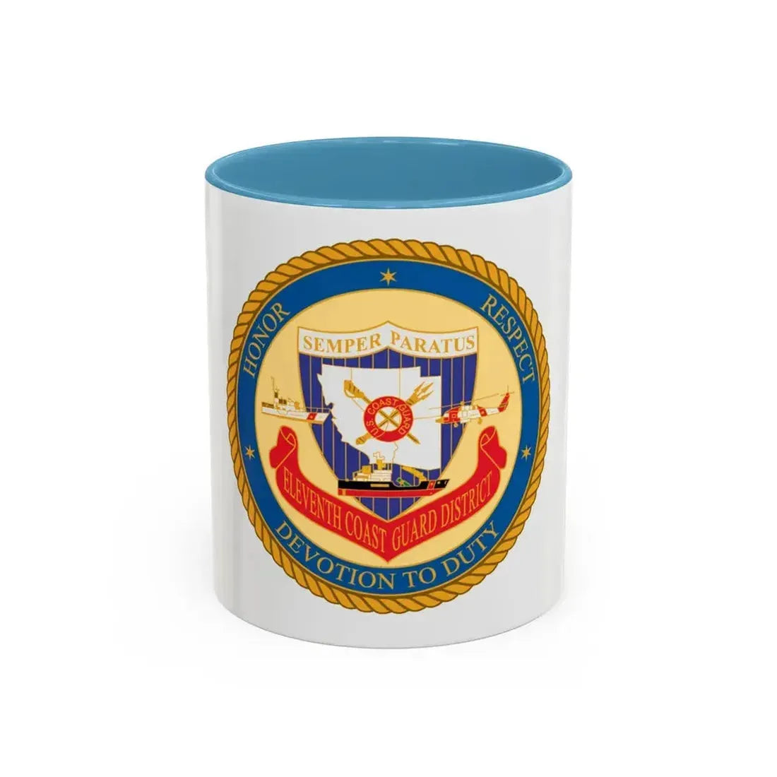 ELEVENTH COAST GUARD DISTRICT (U.S. Coast Guard) Accent Coffee Mug 11oz Light Blue - Go Mug Yourself
