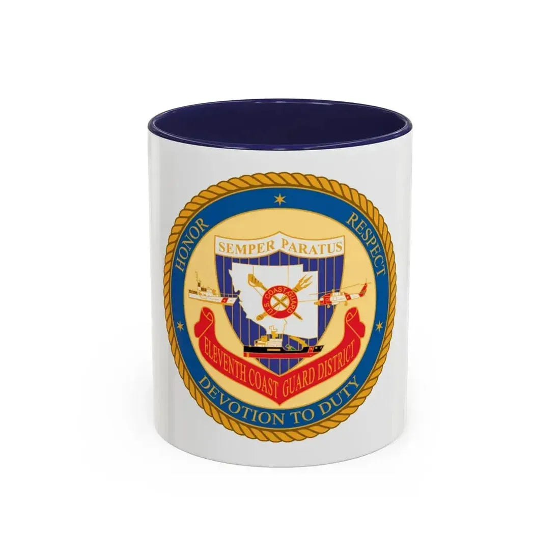 ELEVENTH COAST GUARD DISTRICT (U.S. Coast Guard) Accent Coffee Mug 11oz Navy - Go Mug Yourself
