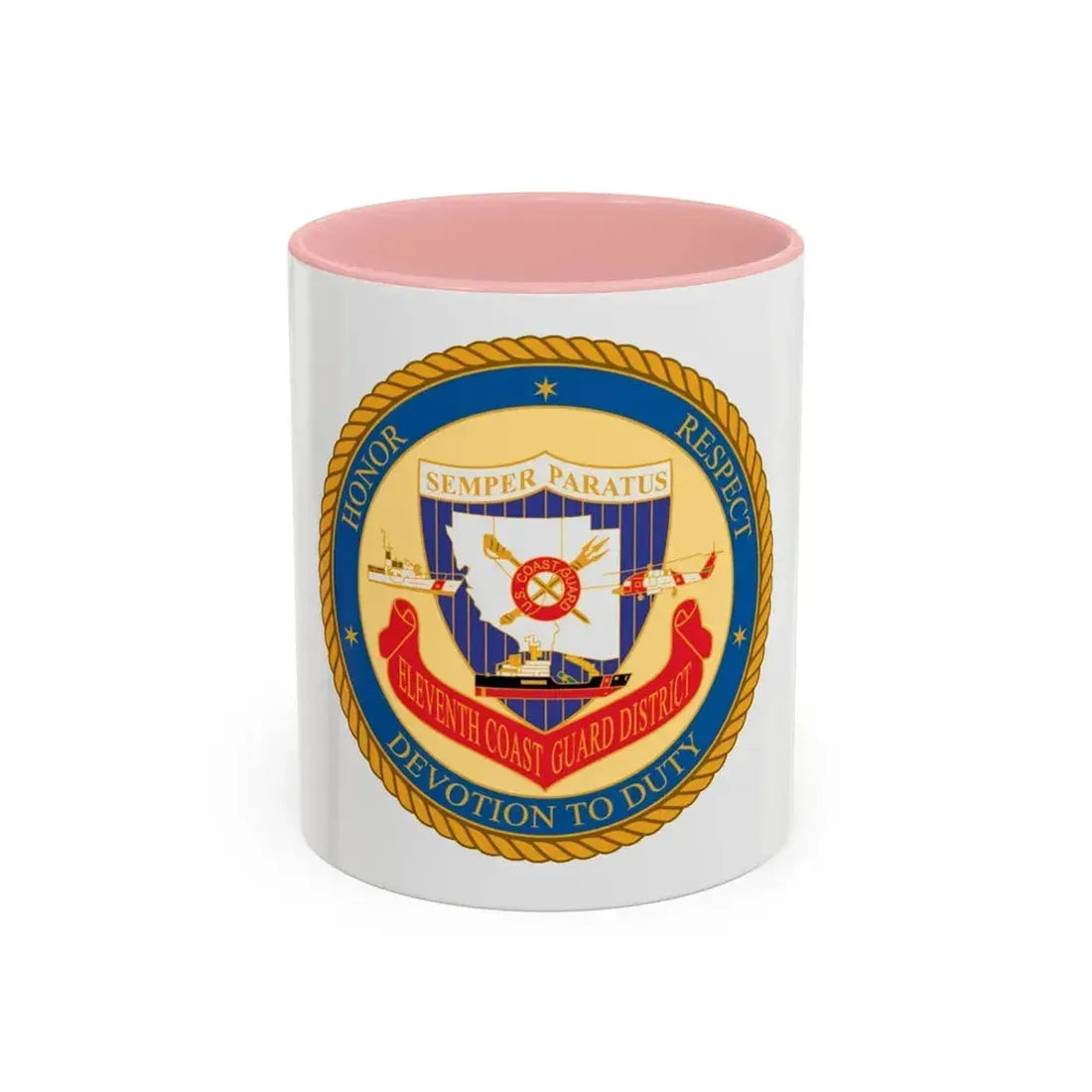 ELEVENTH COAST GUARD DISTRICT (U.S. Coast Guard) Accent Coffee Mug 11oz Pink - Go Mug Yourself