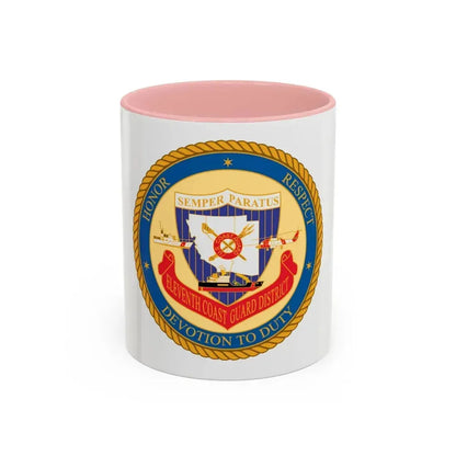 ELEVENTH COAST GUARD DISTRICT (U.S. Coast Guard) Accent Coffee Mug 11oz Pink - Go Mug Yourself
