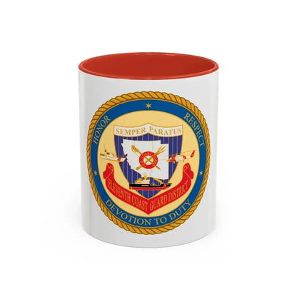 ELEVENTH COAST GUARD DISTRICT (U.S. Coast Guard) Accent Coffee Mug 11oz Red - Go Mug Yourself
