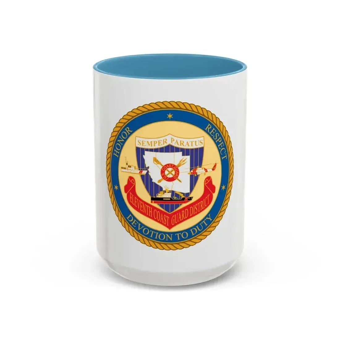 ELEVENTH COAST GUARD DISTRICT (U.S. Coast Guard) Accent Coffee Mug 15oz Light Blue - Go Mug Yourself