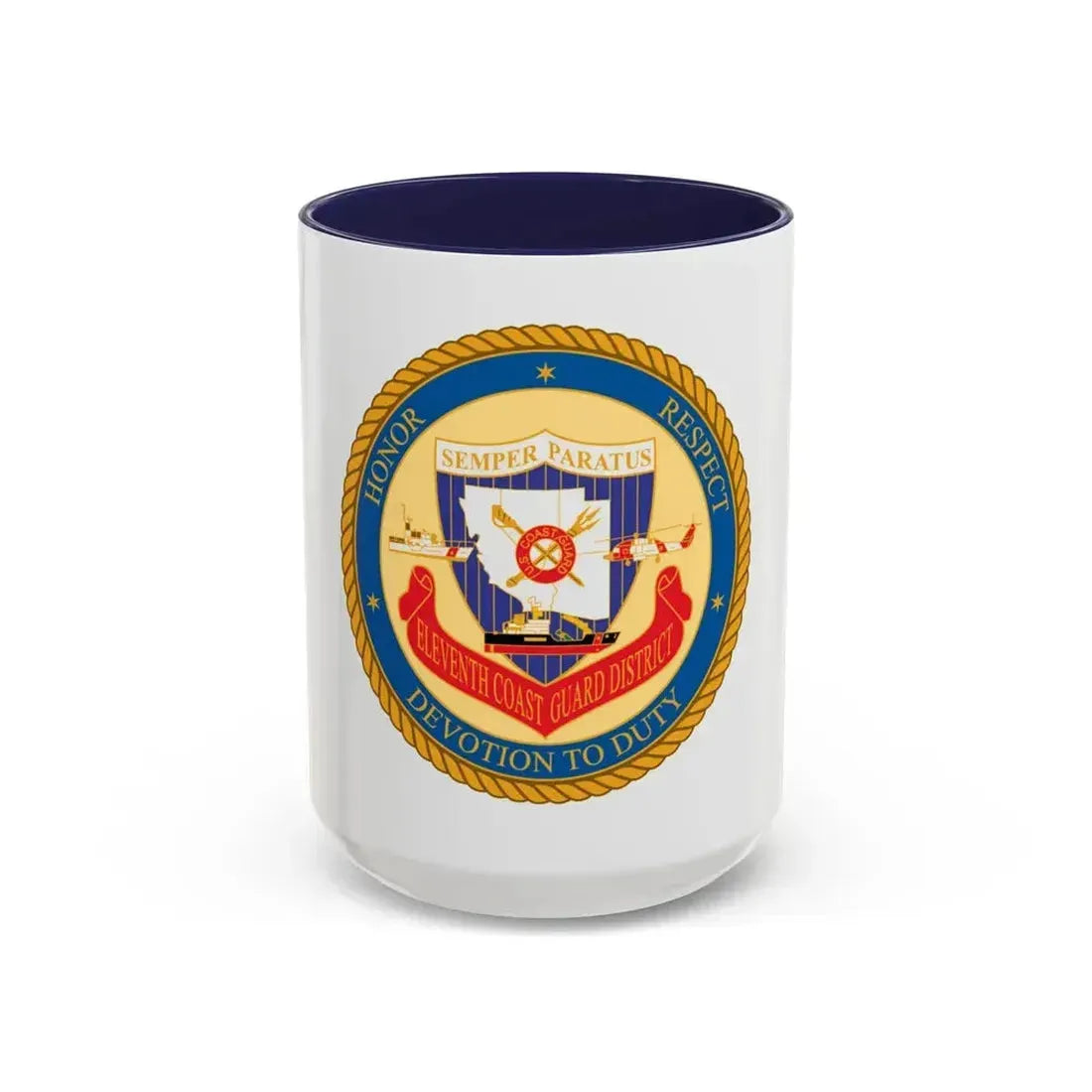 ELEVENTH COAST GUARD DISTRICT (U.S. Coast Guard) Accent Coffee Mug 15oz Navy - Go Mug Yourself