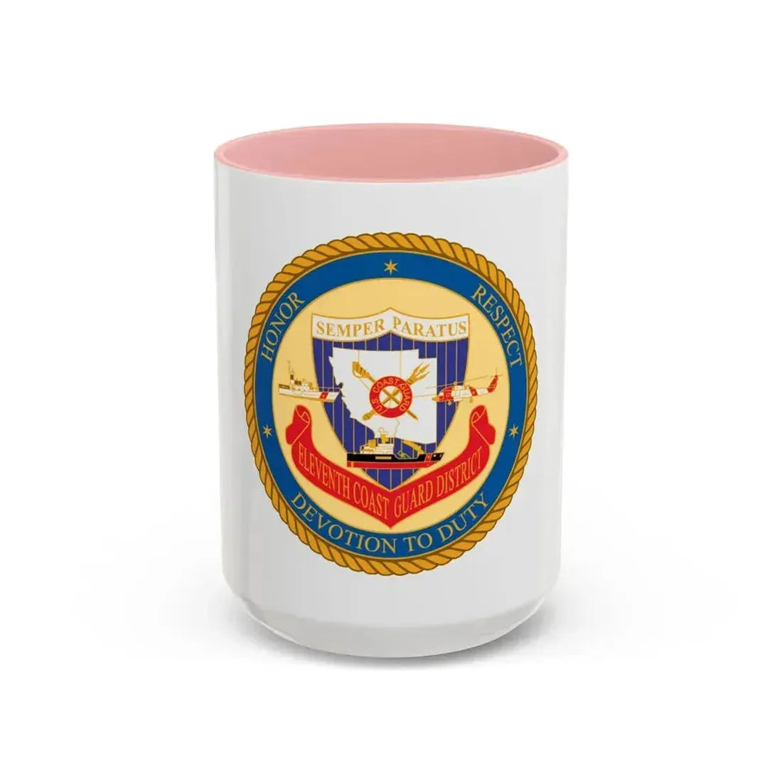 ELEVENTH COAST GUARD DISTRICT (U.S. Coast Guard) Accent Coffee Mug 15oz Pink - Go Mug Yourself