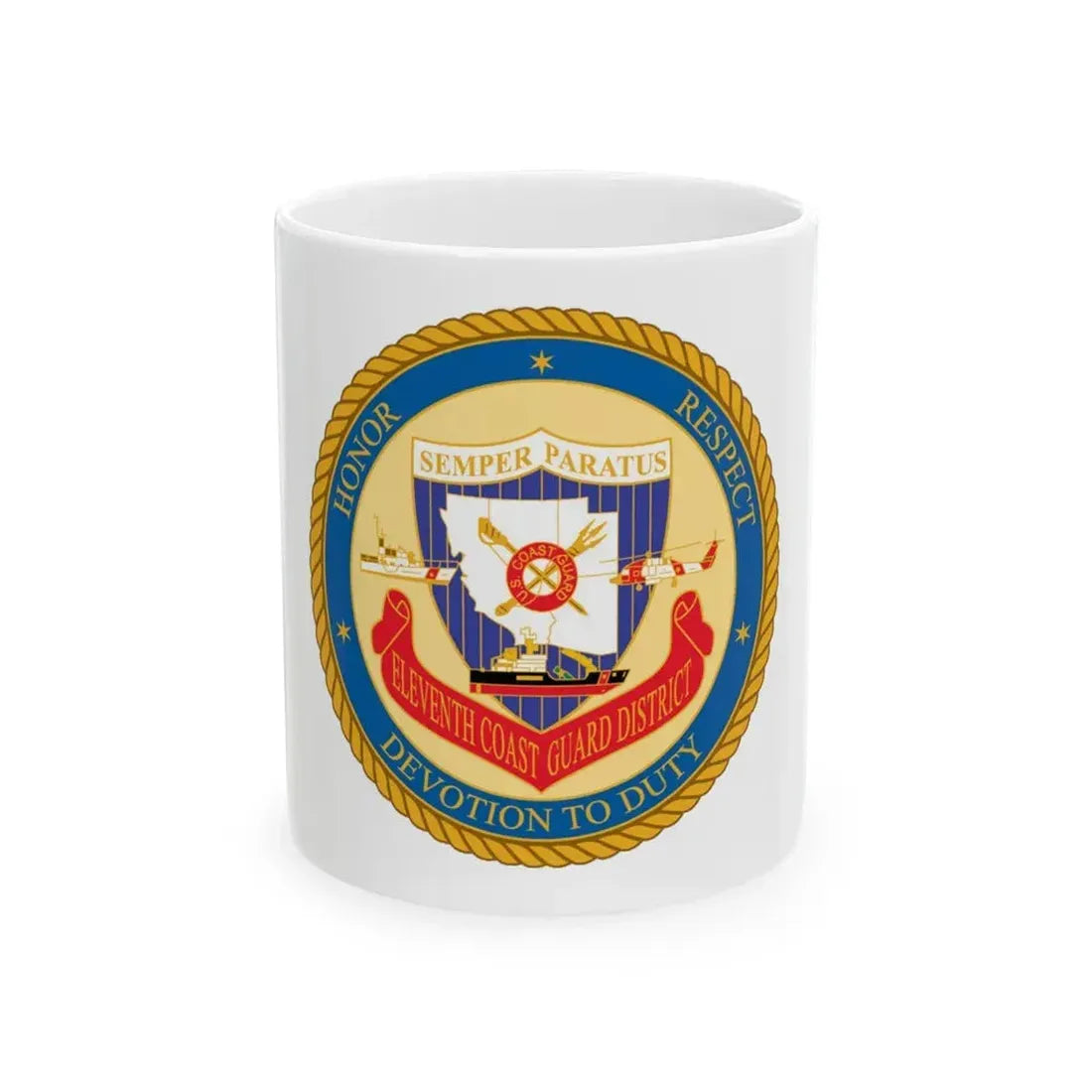 ELEVENTH COAST GUARD DISTRICT (U.S. Coast Guard) White Coffee Mug 11oz - Go Mug Yourself