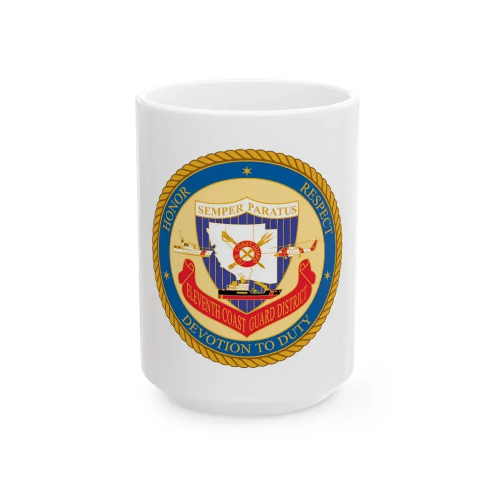 ELEVENTH COAST GUARD DISTRICT (U.S. Coast Guard) White Coffee Mug 15oz - Go Mug Yourself