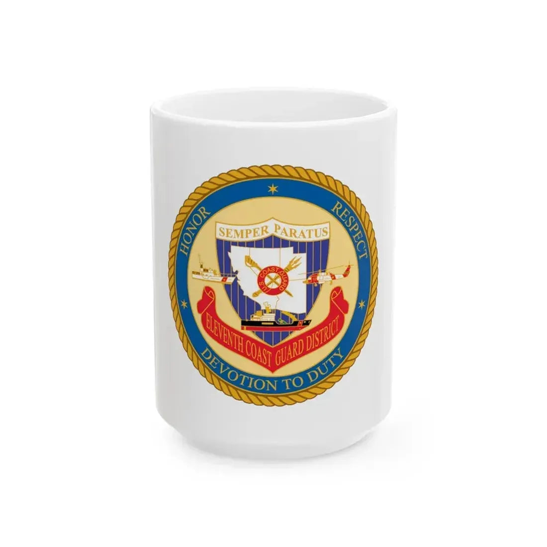 ELEVENTH COAST GUARD DISTRICT (U.S. Coast Guard) White Coffee Mug 15oz - Go Mug Yourself