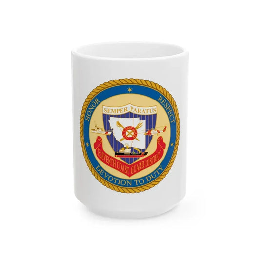 ELEVENTH COAST GUARD DISTRICT (U.S. Coast Guard) White Coffee Mug 15oz - Go Mug Yourself