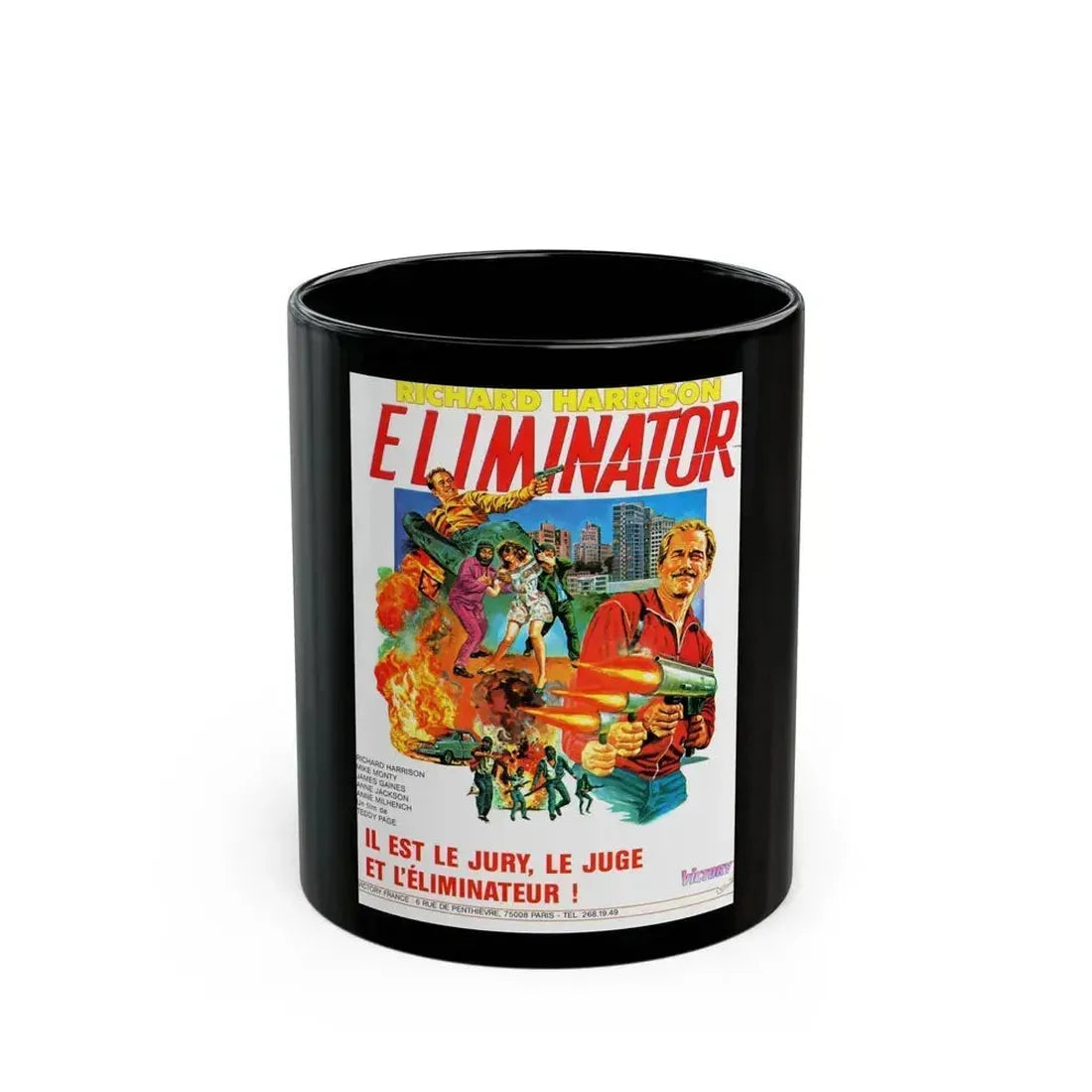 ELIMINATOR (BLOOD DEBTS) 1985 Movie Poster - Black Coffee Mug 11oz - Go Mug Yourself