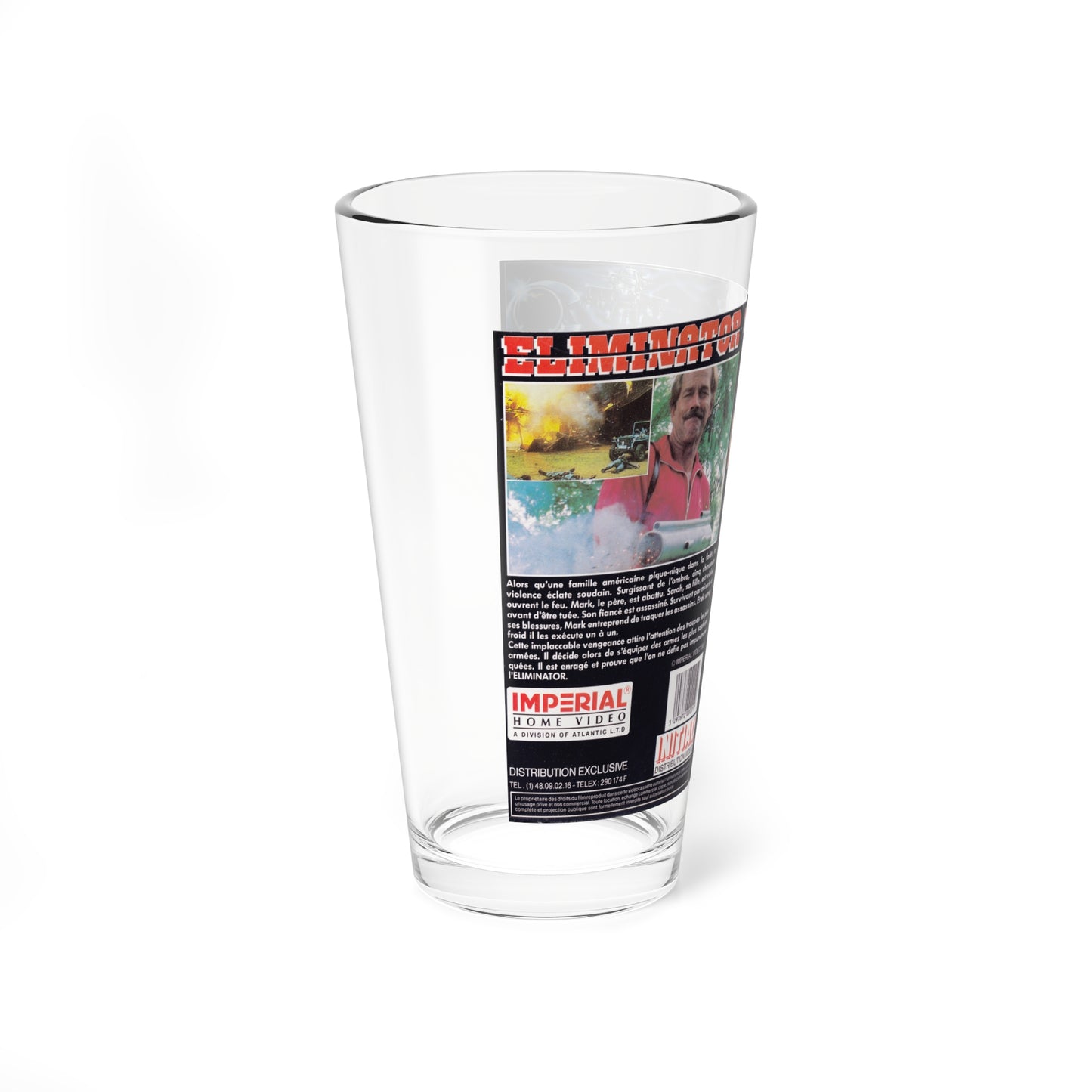 ELIMINATOR (VHS COVER) Pint Glass 16oz-Go Mug Yourself