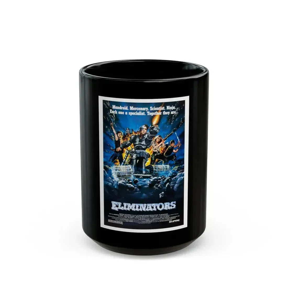 ELIMINATORS 1986 Movie Poster - Black Coffee Mug 15oz - Go Mug Yourself