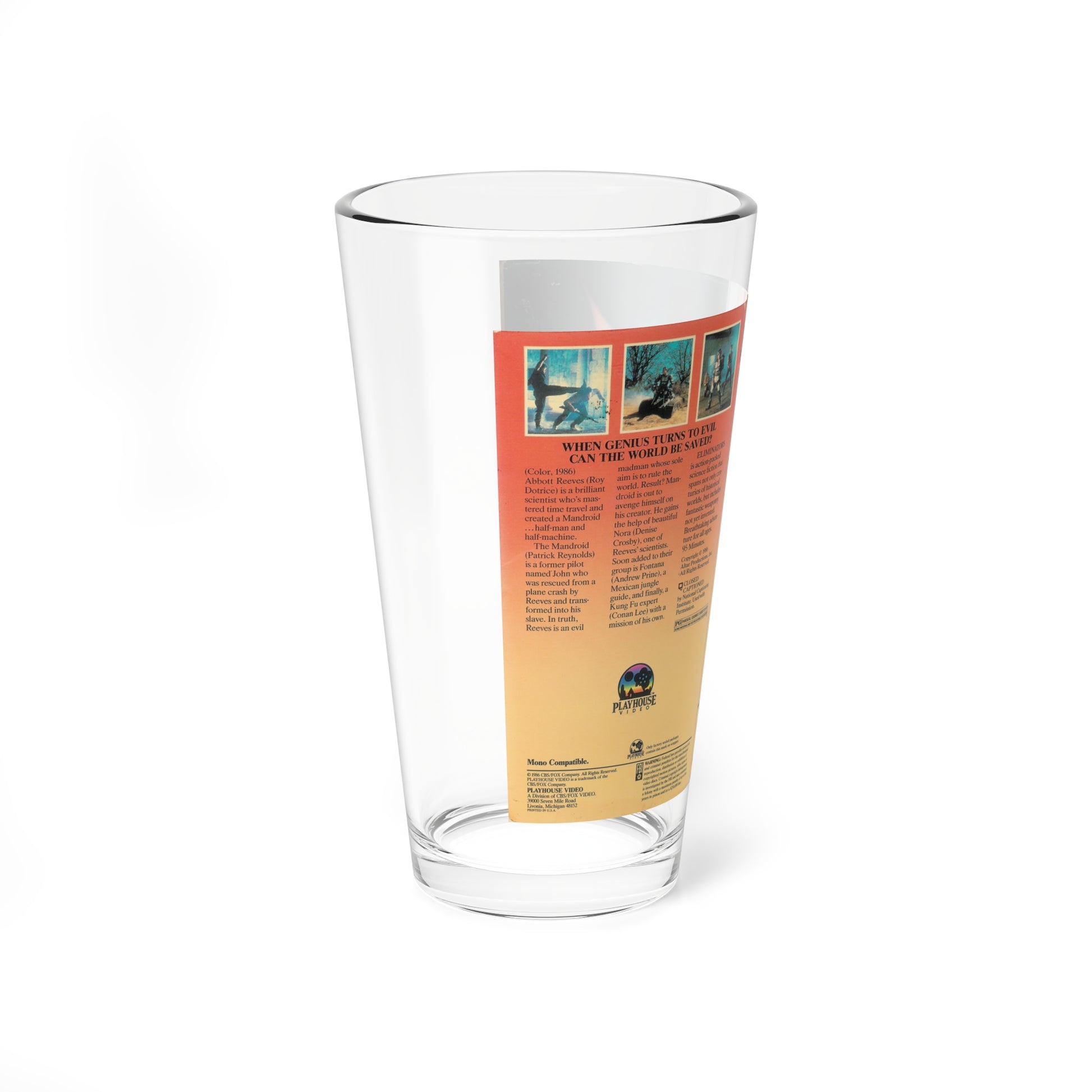 ELIMINATORS (VHS COVER) Pint Glass 16oz-Go Mug Yourself