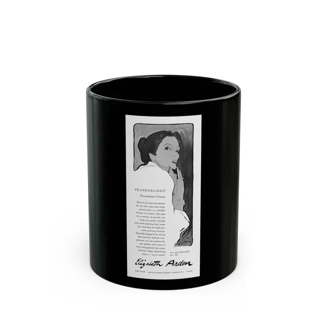 Elizabeth Arden, advertisement - Black Coffee Mug 11oz - Go Mug Yourself