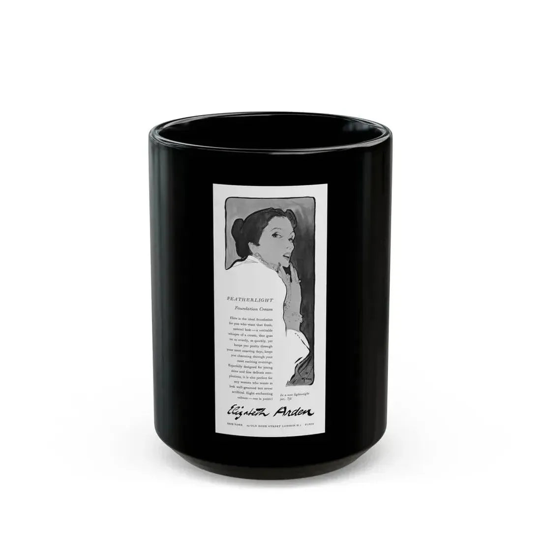 Elizabeth Arden, advertisement - Black Coffee Mug 15oz - Go Mug Yourself