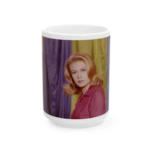 Elizabeth Montgomery #102 (Vintage Female Icon) White Coffee Mug 15oz - Go Mug Yourself