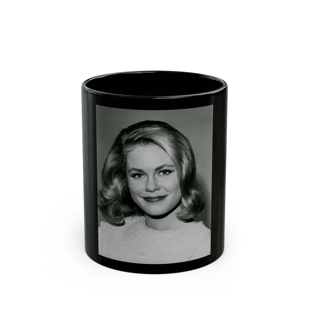 Elizabeth Montgomery #115 (Vintage Female Icon) Black Coffee Mug-11oz-Go Mug Yourself