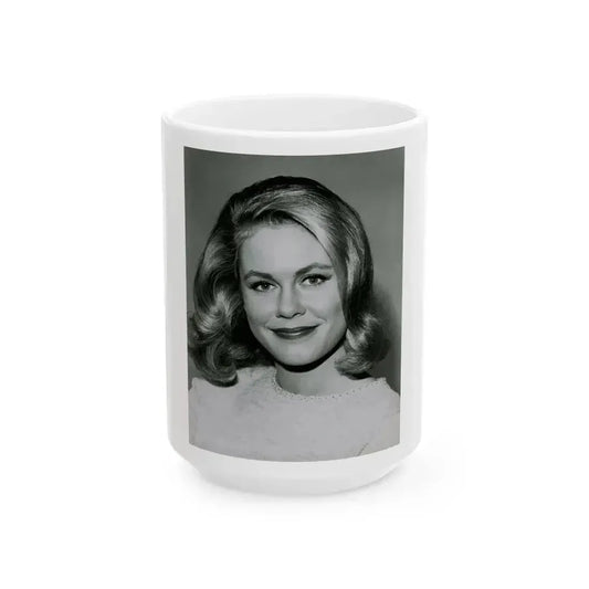 Elizabeth Montgomery #115 (Vintage Female Icon) White Coffee Mug 15oz - Go Mug Yourself