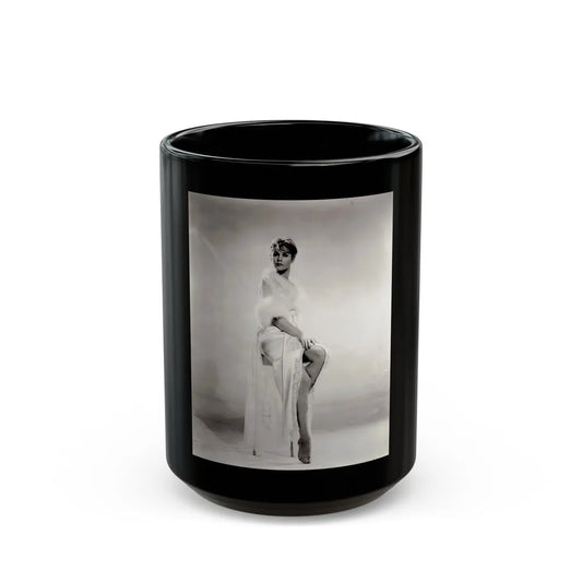 Elizabeth Montgomery #74 (Vintage Female Icon) Black Coffee Mug-15oz-Go Mug Yourself