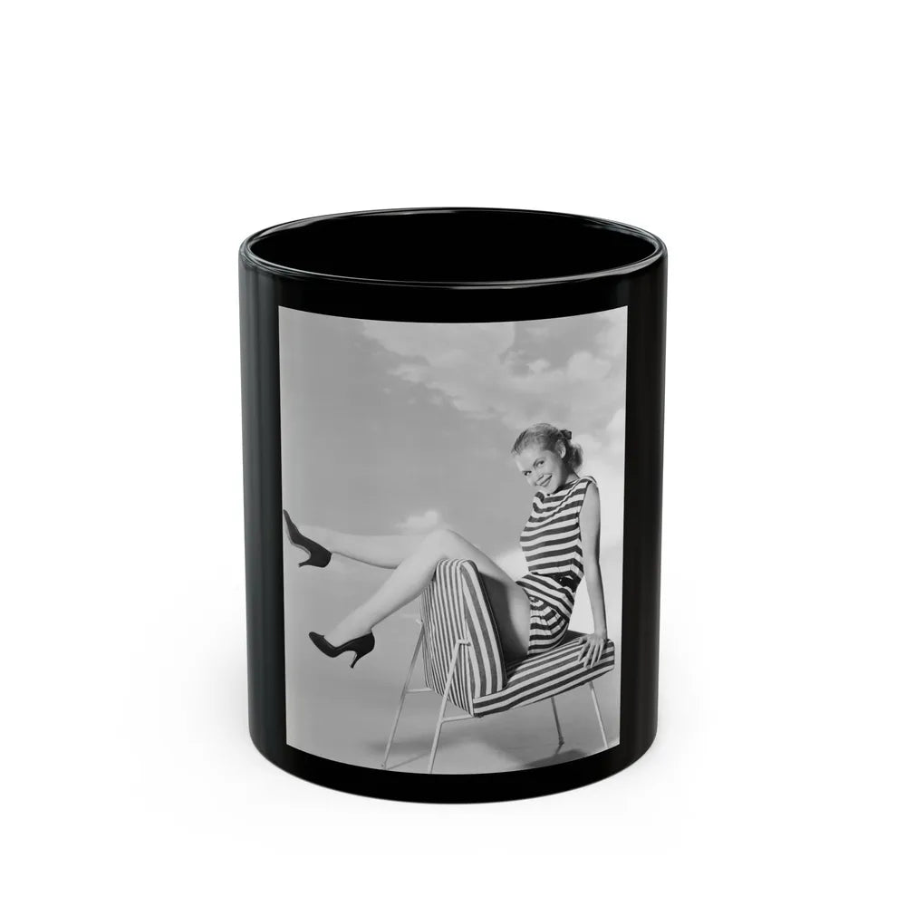 Elizabeth Montgomery #82 (Vintage Female Icon) Black Coffee Mug-11oz-Go Mug Yourself