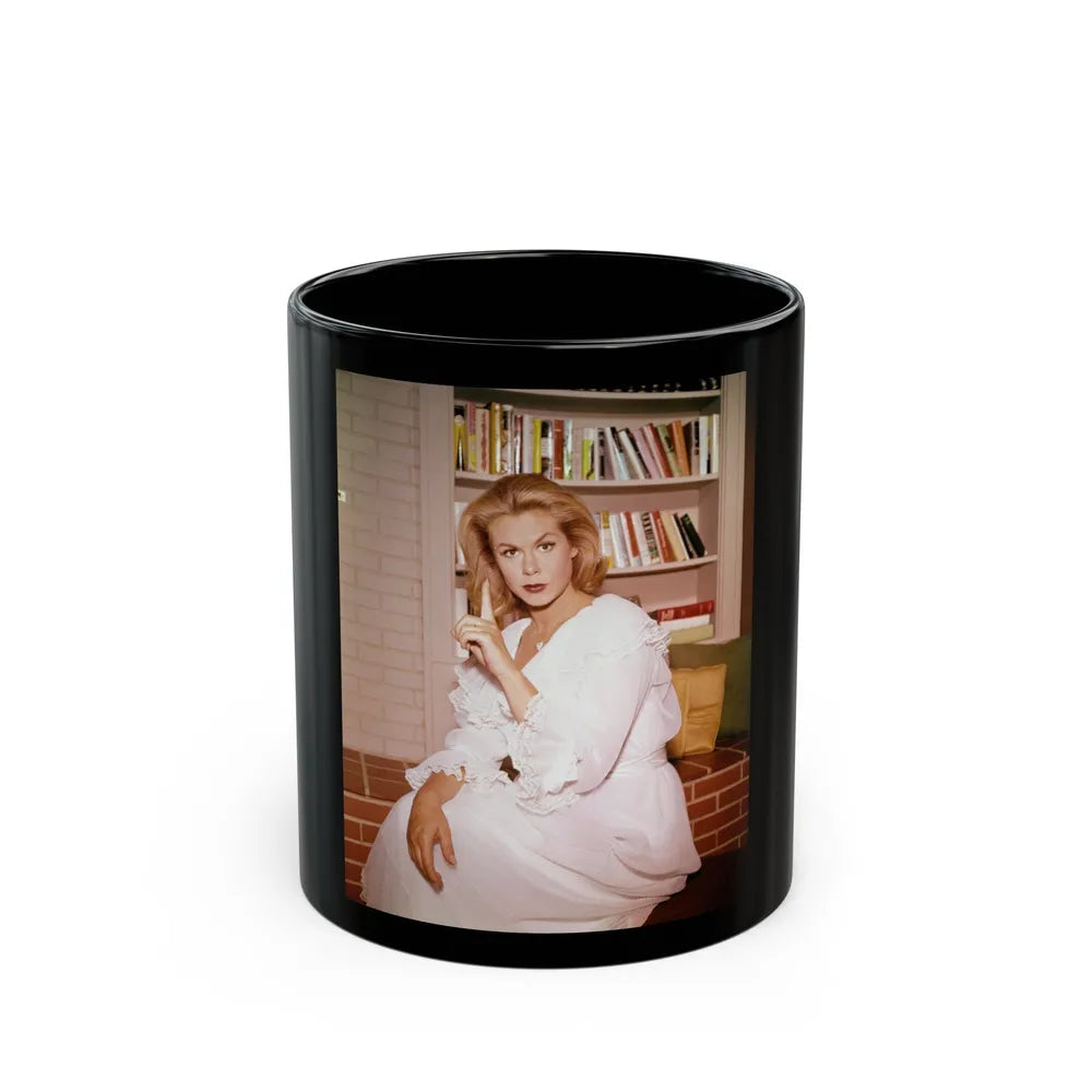 Elizabeth Montgomery #90 (Vintage Female Icon) Black Coffee Mug-11oz-Go Mug Yourself