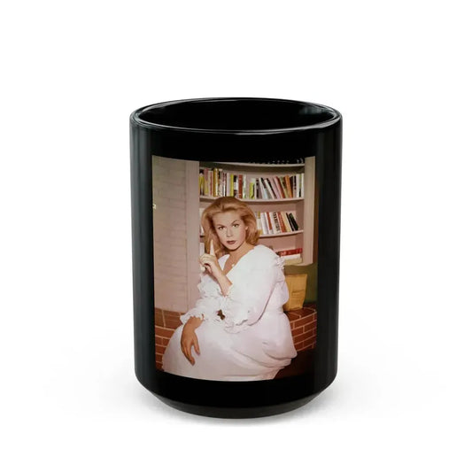 Elizabeth Montgomery #90 (Vintage Female Icon) Black Coffee Mug 15oz - Go Mug Yourself
