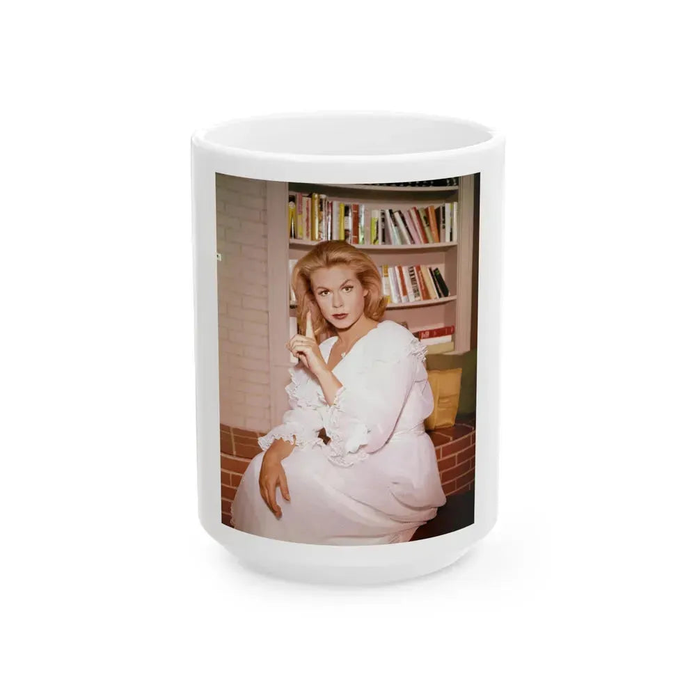 Elizabeth Montgomery #90 (Vintage Female Icon) White Coffee Mug 15oz - Go Mug Yourself
