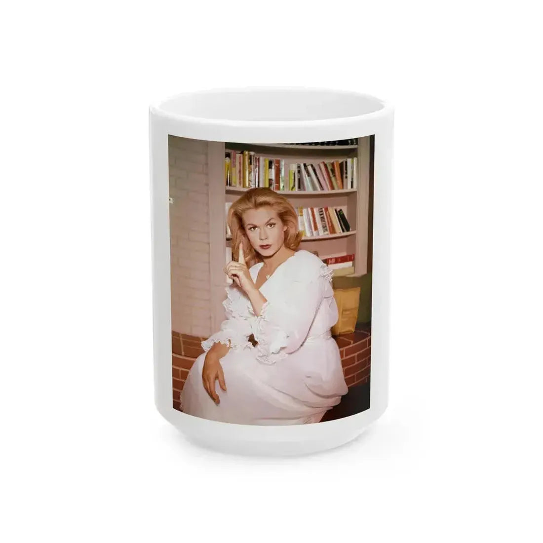 Elizabeth Montgomery #90 (Vintage Female Icon) White Coffee Mug 15oz - Go Mug Yourself