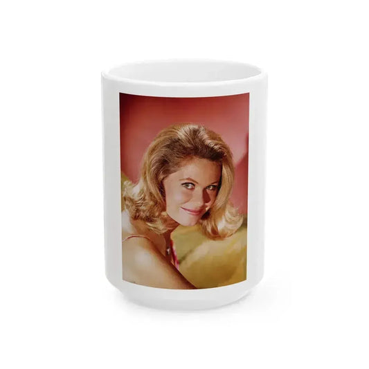 Elizabeth Montgomery #91 1 (Vintage Female Icon) White Coffee Mug 15oz - Go Mug Yourself