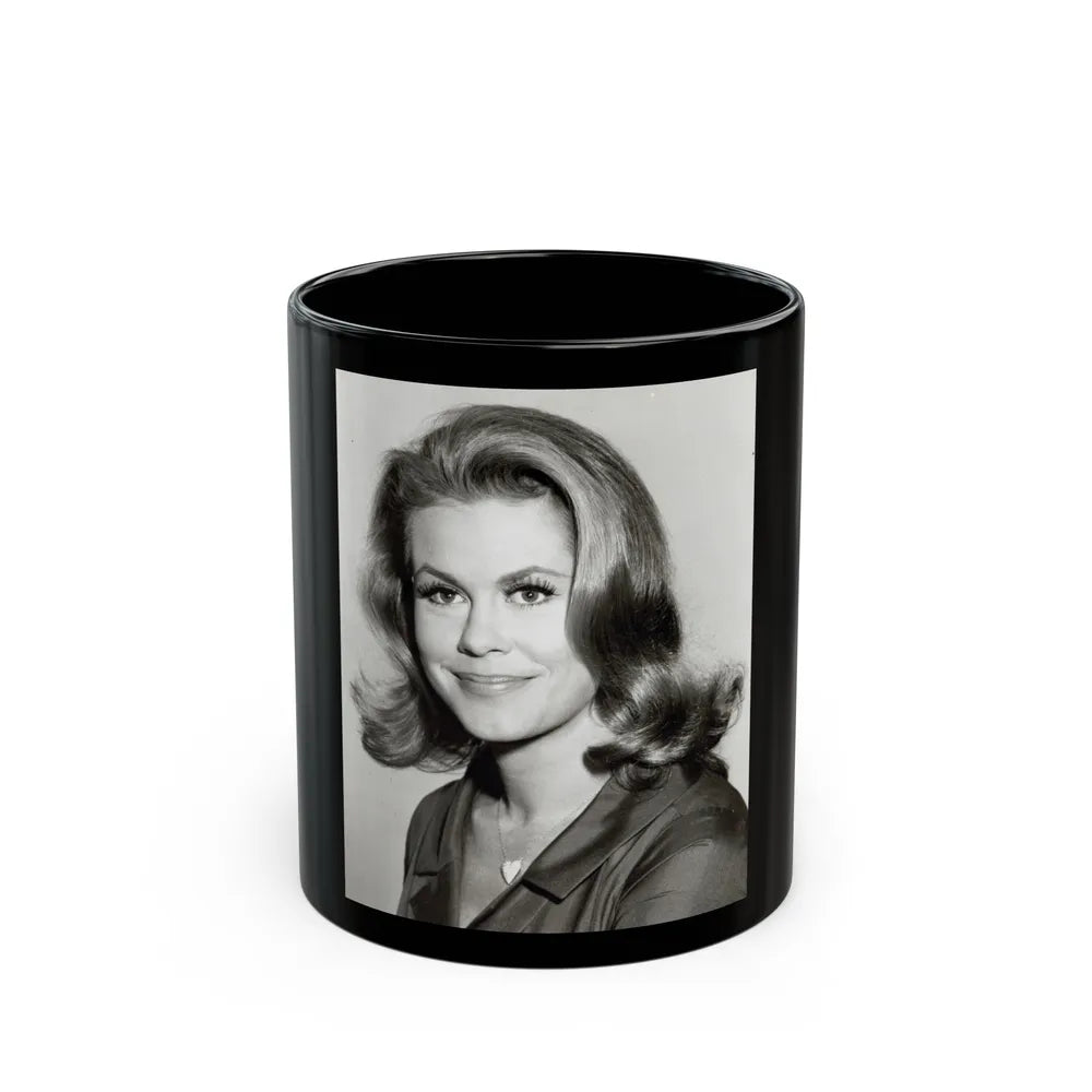 Elizabeth Montgomery #92 (Vintage Female Icon) Black Coffee Mug-11oz-Go Mug Yourself