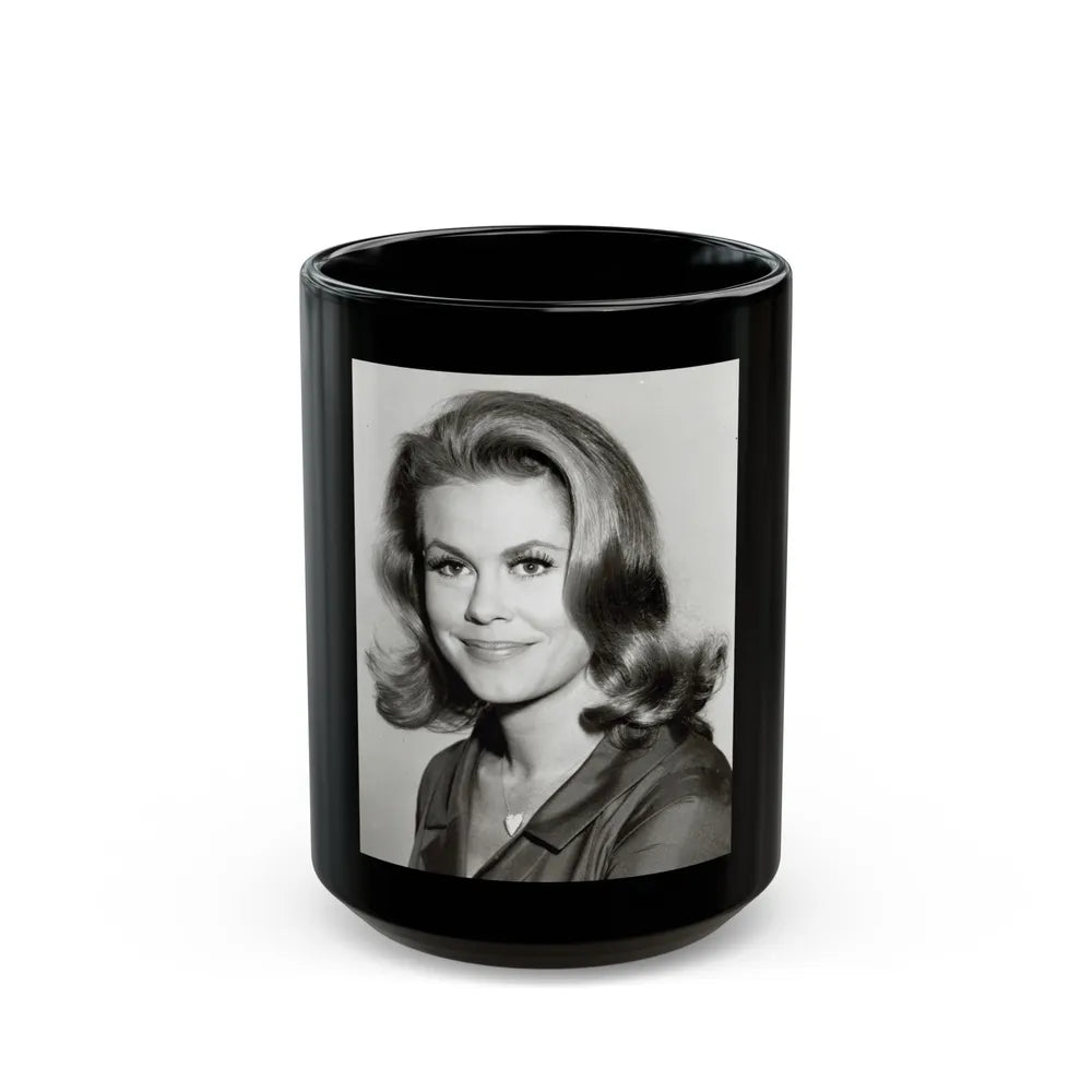 Elizabeth Montgomery #92 (Vintage Female Icon) Black Coffee Mug-15oz-Go Mug Yourself