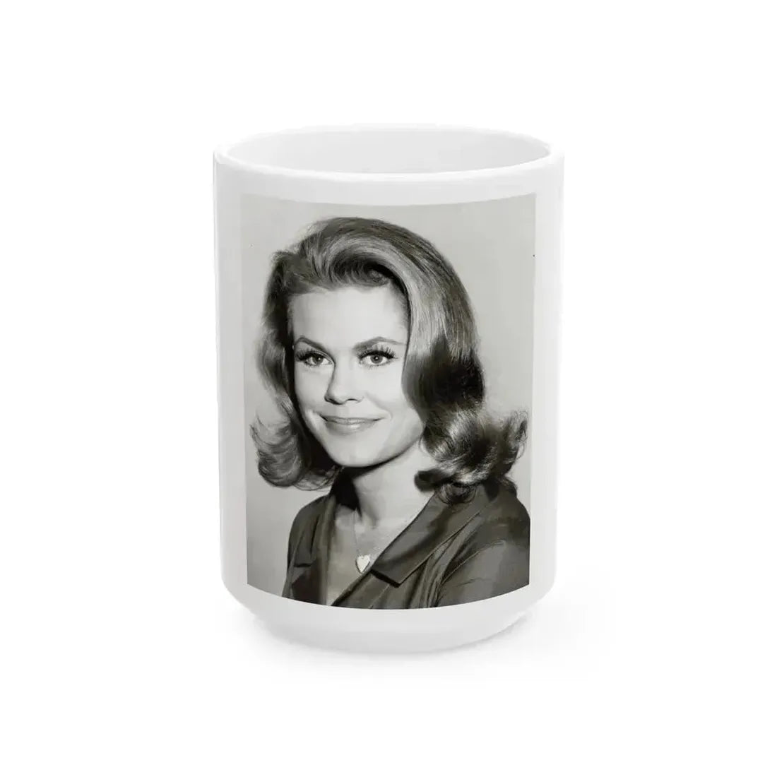 Elizabeth Montgomery #92 (Vintage Female Icon) White Coffee Mug 15oz - Go Mug Yourself