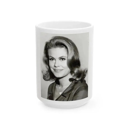 Elizabeth Montgomery #92 (Vintage Female Icon) White Coffee Mug 15oz - Go Mug Yourself