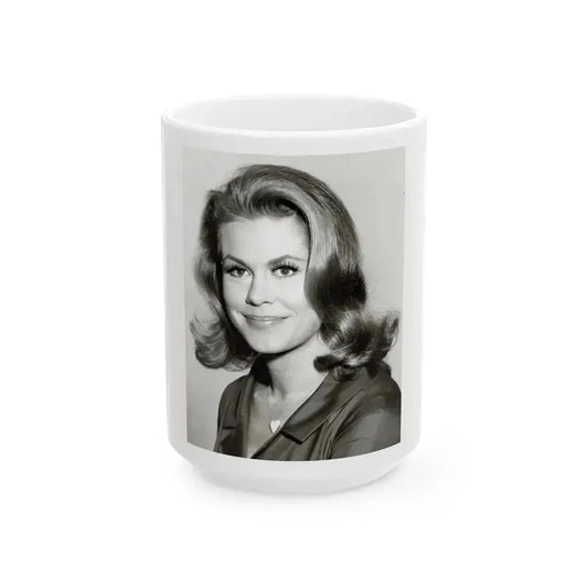 Elizabeth Montgomery #92 (Vintage Female Icon) White Coffee Mug 15oz - Go Mug Yourself