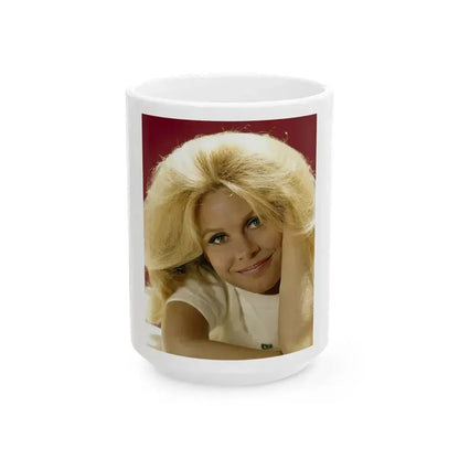 Elizabeth Montgomery #99 (Vintage Female Icon) White Coffee Mug 15oz - Go Mug Yourself