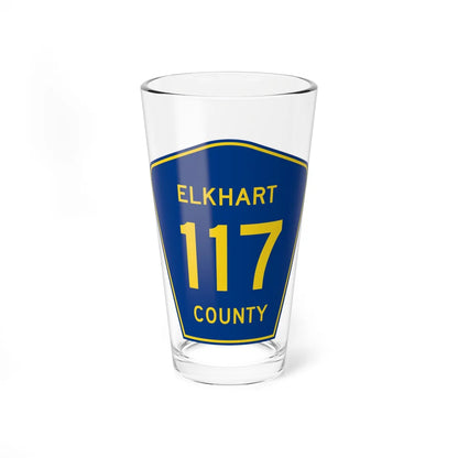 Elkhart County Road 117 IN (Indiana) (Road Sign) Pint Glass 16oz 16oz - Go Mug Yourself