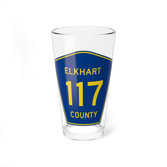 Elkhart County Road 117 IN (Indiana) (Road Sign) Pint Glass 16oz 16oz - Go Mug Yourself