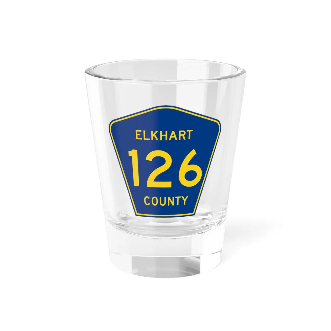 Elkhart County Road 126 IN (Indiana) (Road Sign) Shot Glass 1.5oz 1.5oz - Go Mug Yourself