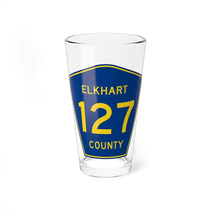 Elkhart County Road 127 IN (Indiana) (Road Sign) Pint Glass 16oz 16oz - Go Mug Yourself
