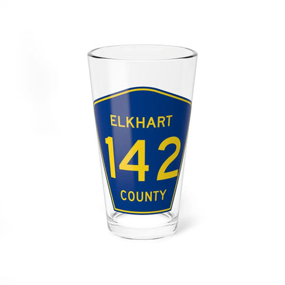 Elkhart County Road 142 IN (Indiana) (Road Sign) Pint Glass 16oz 16oz - Go Mug Yourself