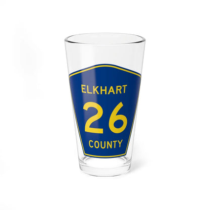 Elkhart County Road 26 IN (Indiana) (Road Sign) Pint Glass 16oz 16oz - Go Mug Yourself