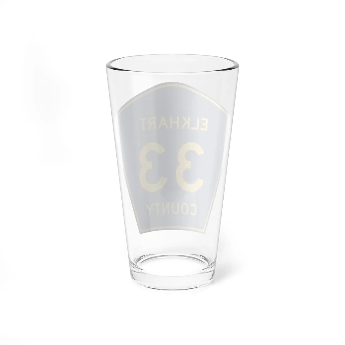 Elkhart County Road 33 IN (Indiana) (Road Sign) Pint Glass 16oz - Go Mug Yourself