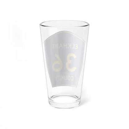 Elkhart County Road 36 IN (Indiana) (Road Sign) Pint Glass 16oz - Go Mug Yourself