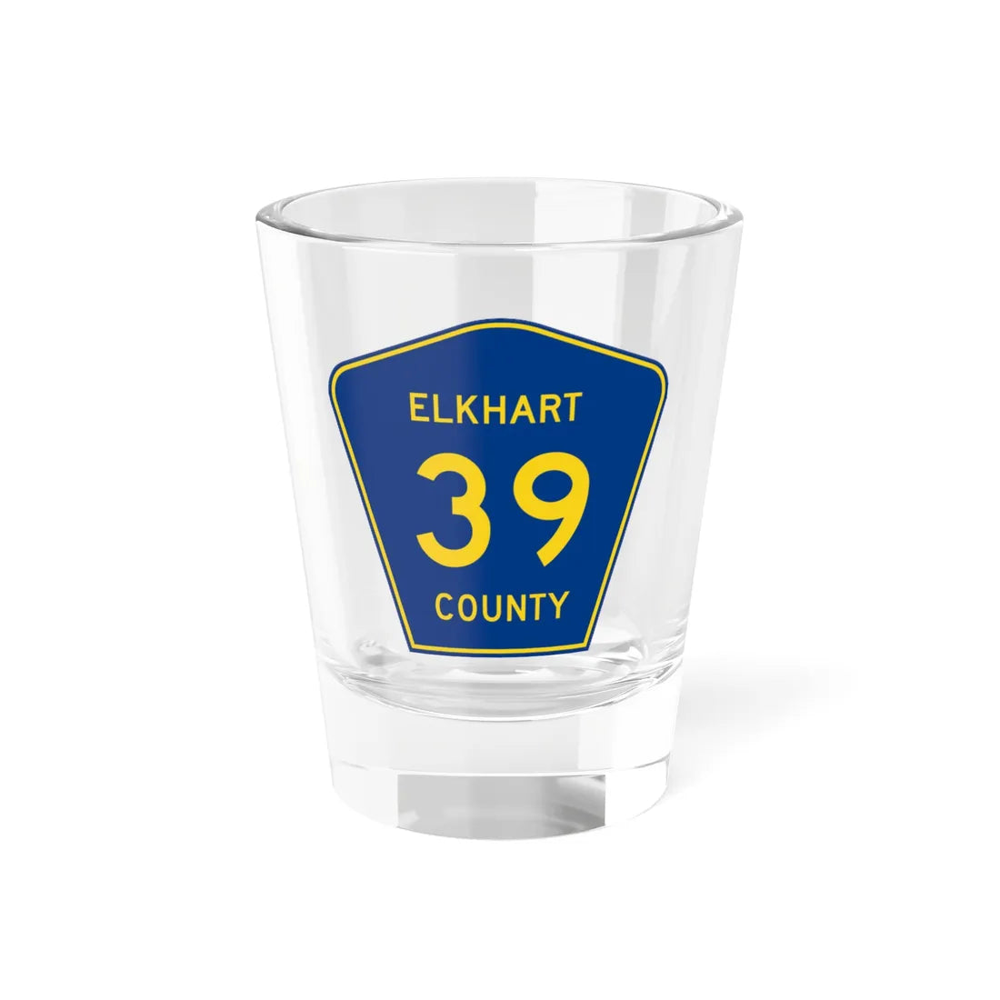 Elkhart County Road 39 IN (Indiana) (Road Sign) Shot Glass 1.5oz 1.5oz - Go Mug Yourself