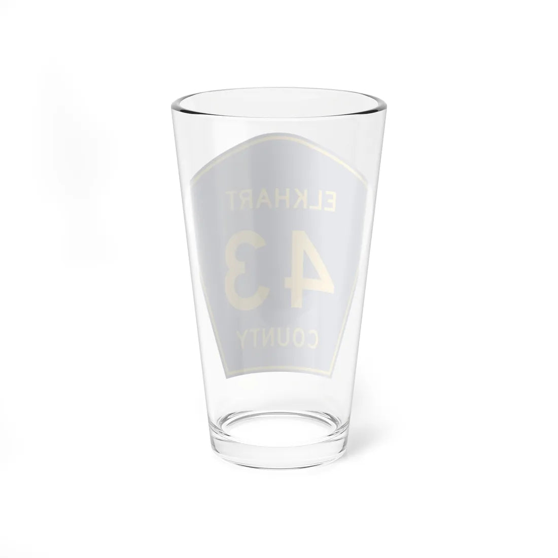 Elkhart County Road 43 IN (Indiana) (Road Sign) Pint Glass 16oz - Go Mug Yourself