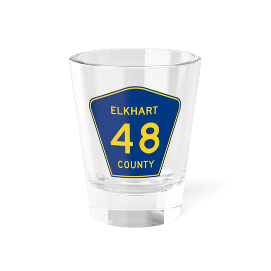 Elkhart County Road 48 IN (Indiana) (Road Sign) Shot Glass 1.5oz 1.5oz - Go Mug Yourself